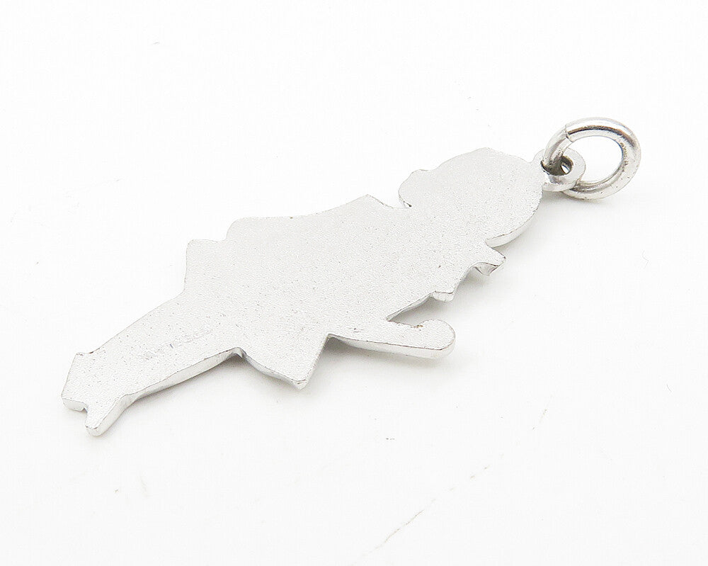 925 Sterling Silver  Shiny Etched Detail Little Girl In Dress Pendant  PT8466