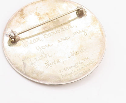 14K Gold & 925 Sterling Silver Vintage Brooch MARGIE LOMBARD Story Pin  BP11952