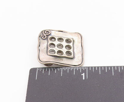925 Sterling Silver Vintage Pendant Etched Geometric Cut Out Design  PT24822