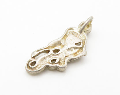 925 Sterling Silver  Vintage Man Pouring Water Diamond Cut Pendant  PT11271