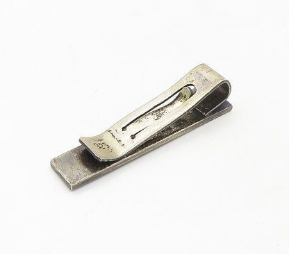 925 Sterling Silver  Vintage Oxidized Traditional Detail Tie Clip  TR2301