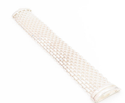 925 Sterling Silver Vintage Bracelet Intricate Geometric Pattern Link  BT11924