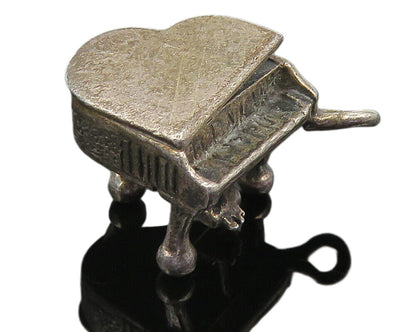 DANECRAFT 925 Sterling Silver  Vintage Oxidized Grand Piano Pendant  PT8334