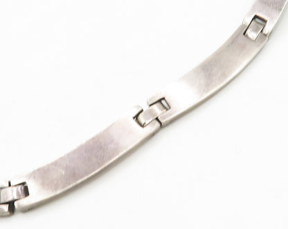 DESIGNER 925 Sterling Silver  Vintage Enamel Pattern Collar Necklace  NE3199