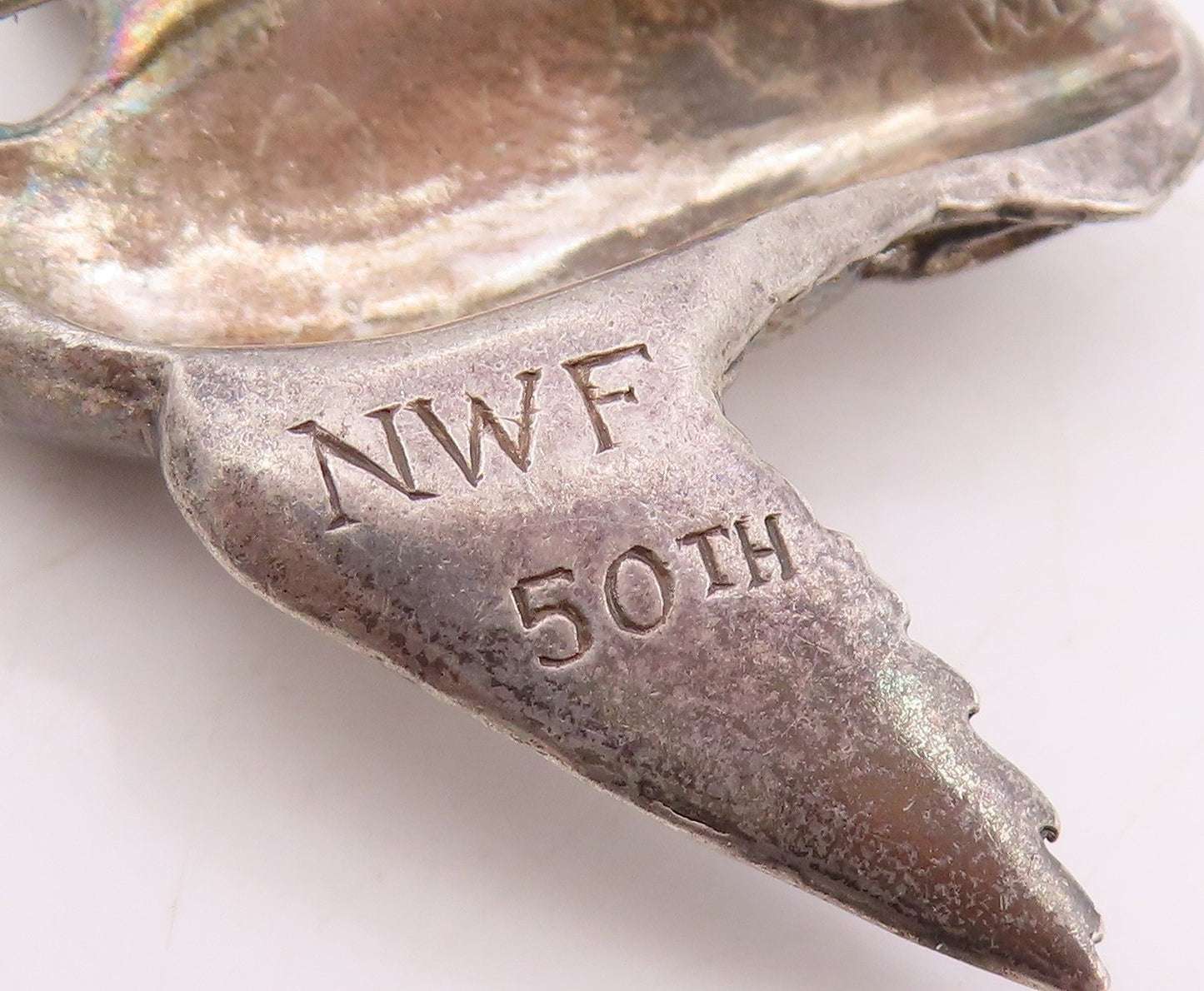 925 Sterling Silver Vintage Brooch Pin 50th Wild Life Federation Duck  BP12324