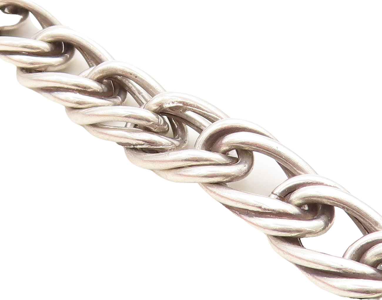 925 Sterling Silver  Vintage Shiny Double Twist Link Chain Bracelet  BT2286