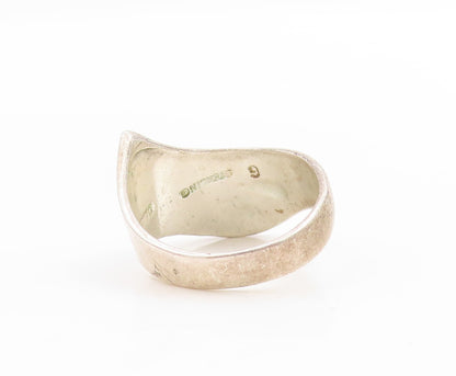 925 Sterling Silver Vintage Ring CELLINI Minimalist Solid Wave Band Sz 6 RG34011