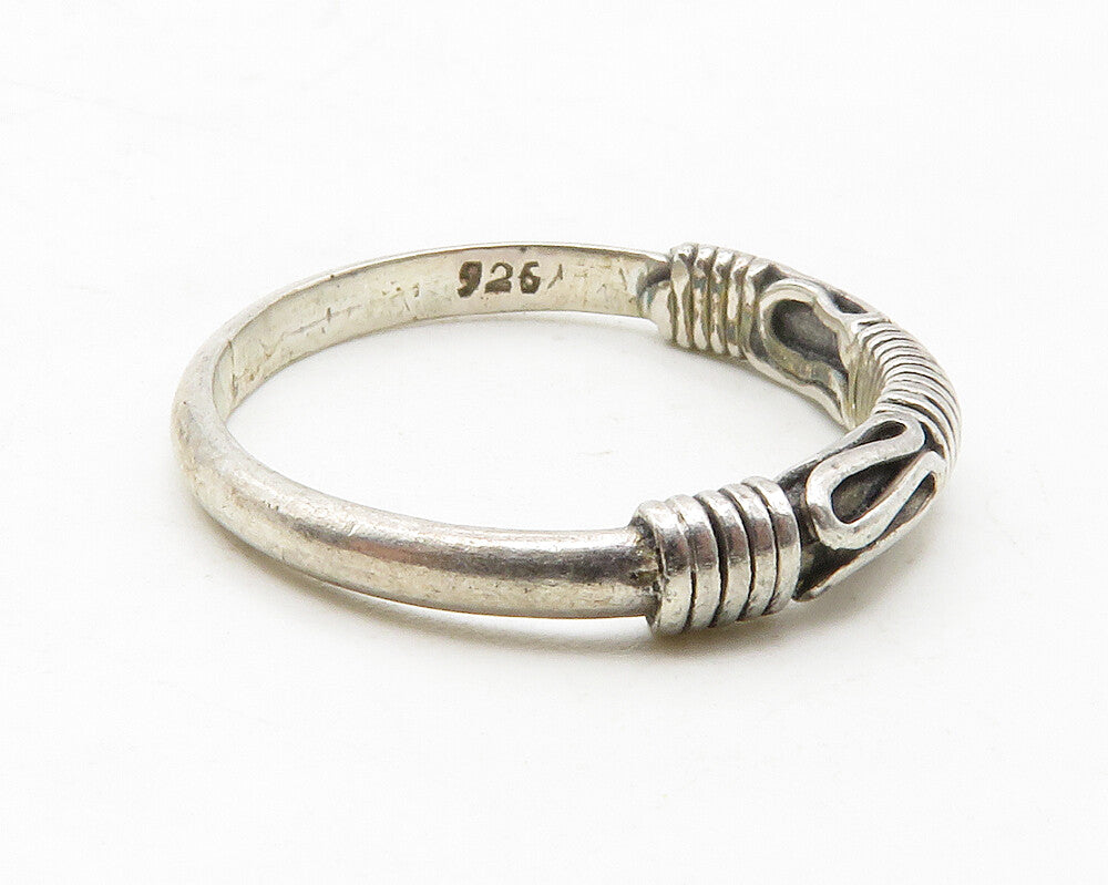 925 Sterling Silver Vintage Dark Tone Wire Swirl Band Ring Sz 7 RG13609
