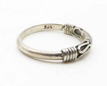 925 Sterling Silver Vintage Dark Tone Wire Swirl Band Ring Sz 7 RG13609