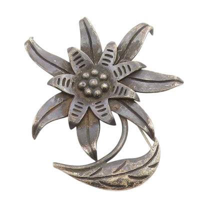 925 Sterling Silver Vintage Brooch HECTOR AGUILAR TAXCO Antique Floral  BP11961