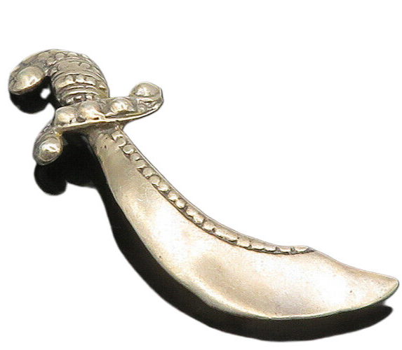 925 Sterling Silver  Vintage Antique Dagger Sword Motif Brooch Pin  BP7156