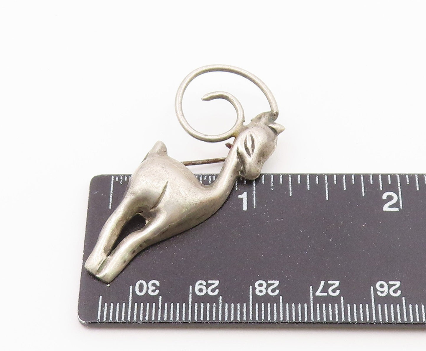 MEXICO 925 Silver  Vintage Antique Beautiful Dainty Deer Brooch Pin  BP9890