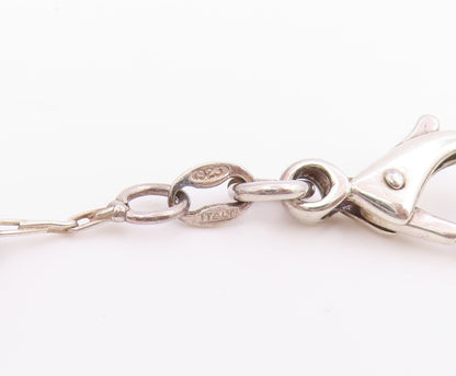 925 Sterling Silver Vintage Necklace Modernist Geometric Bead Bar Chain  NE4829