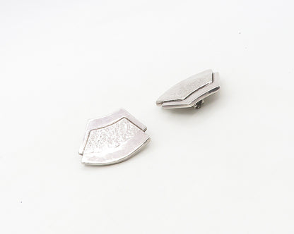 DESIGNER 925 Silver  Vintage Shiny Modernist Non Pierce Drop Earrings  EG9010
