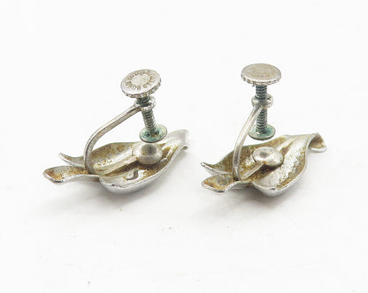 BOND BOYD 925 Silver  Vintage Shiny Modernist Non Pierce Drop Earrings  EG6271