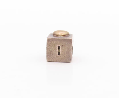 925 Sterling Silver Vintage Pendant PANDORA I Love You Etched Cube  PT24042