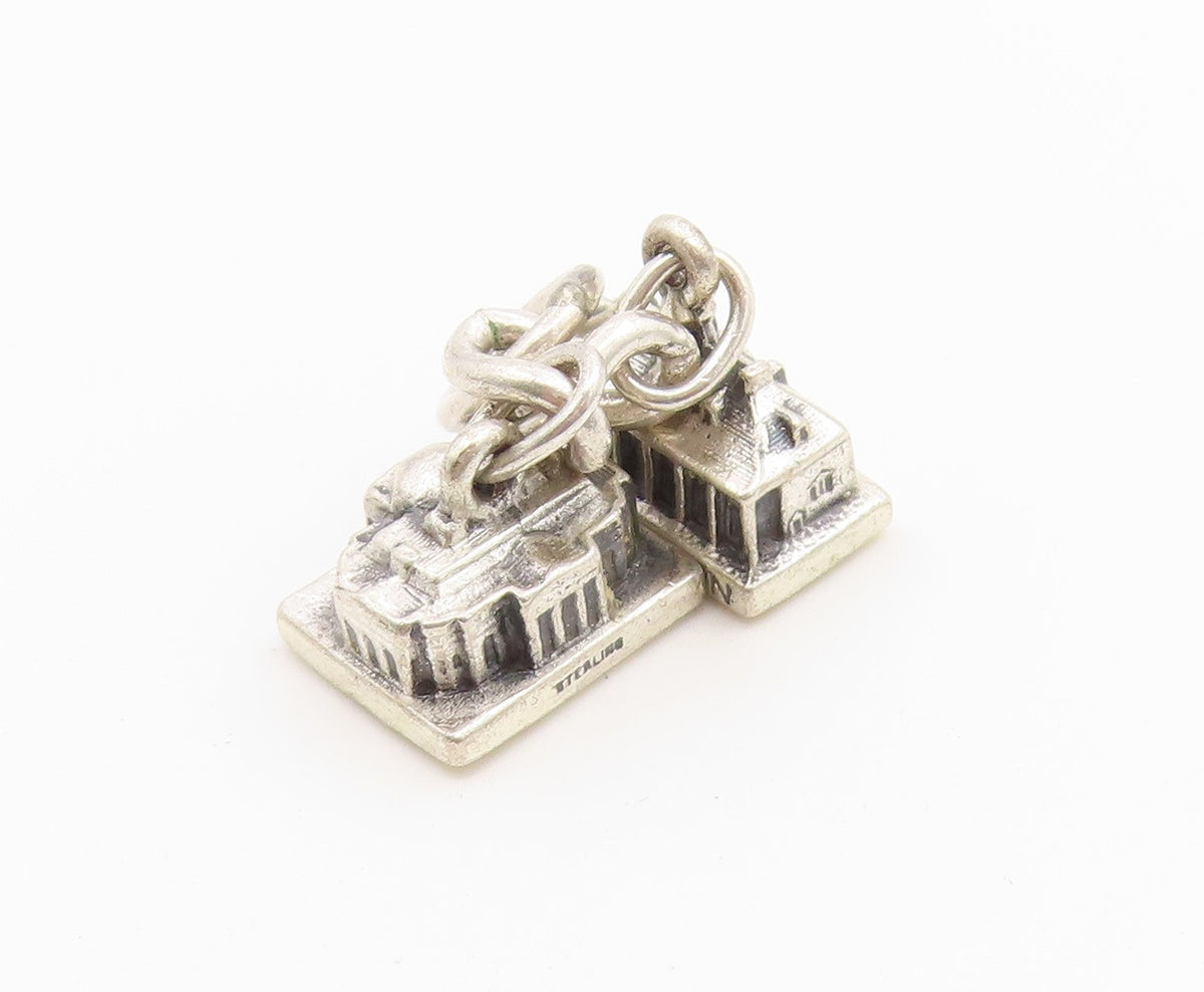 925 Sterling Silver Vintage Pendant Mount Vernon & Jefferson Memorial  PT26622