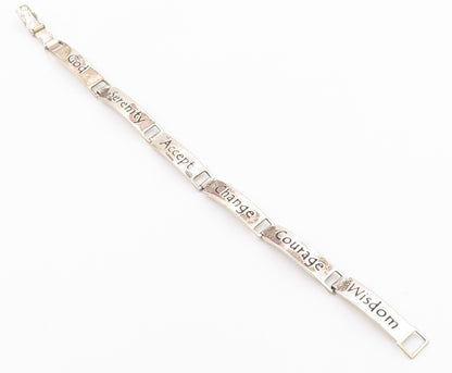 925 Silver Vintage Engraved Religious Inspirational Words Bracelet BT9540