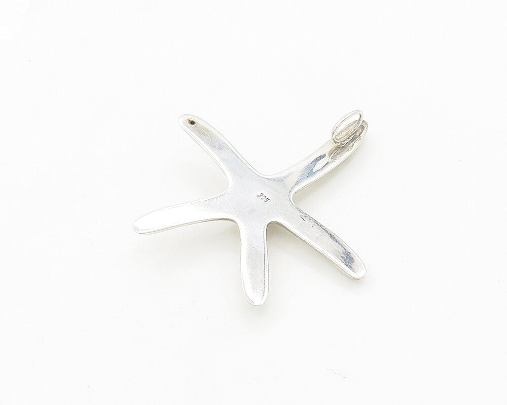 925 Sterling Silver  Vintage Shiny Hollow Smooth Starfish Pendant  PT15346
