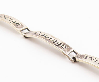 925 Silver Vintage Engraved Religious Inspirational Words Bracelet BT9540