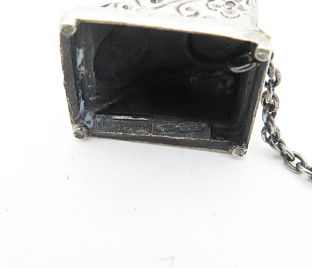MEDUSA 925 Silver  Vintage Antique Old Fashioned Telephone Ornament  TR1127