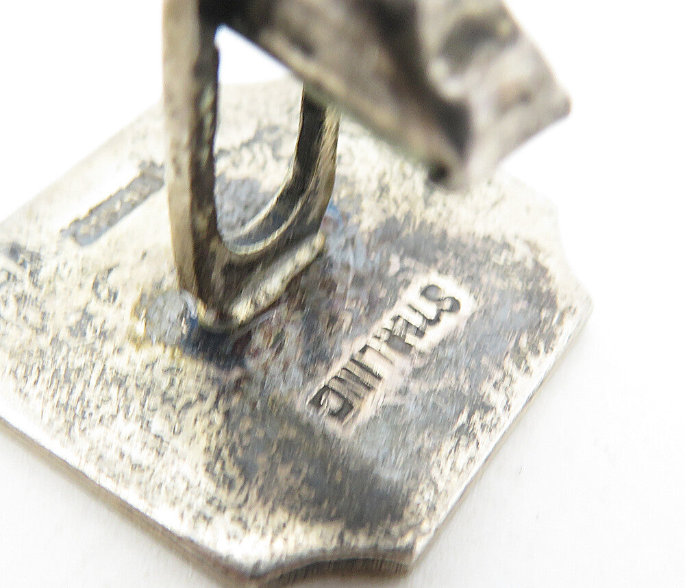 MEXICO 925 Sterling Silver Vintage Floral Detail Cuff Links  TR1335
