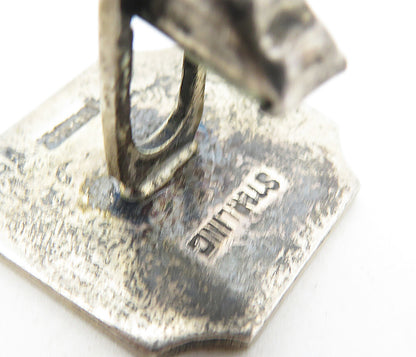 MEXICO 925 Sterling Silver Vintage Floral Detail Cuff Links  TR1335
