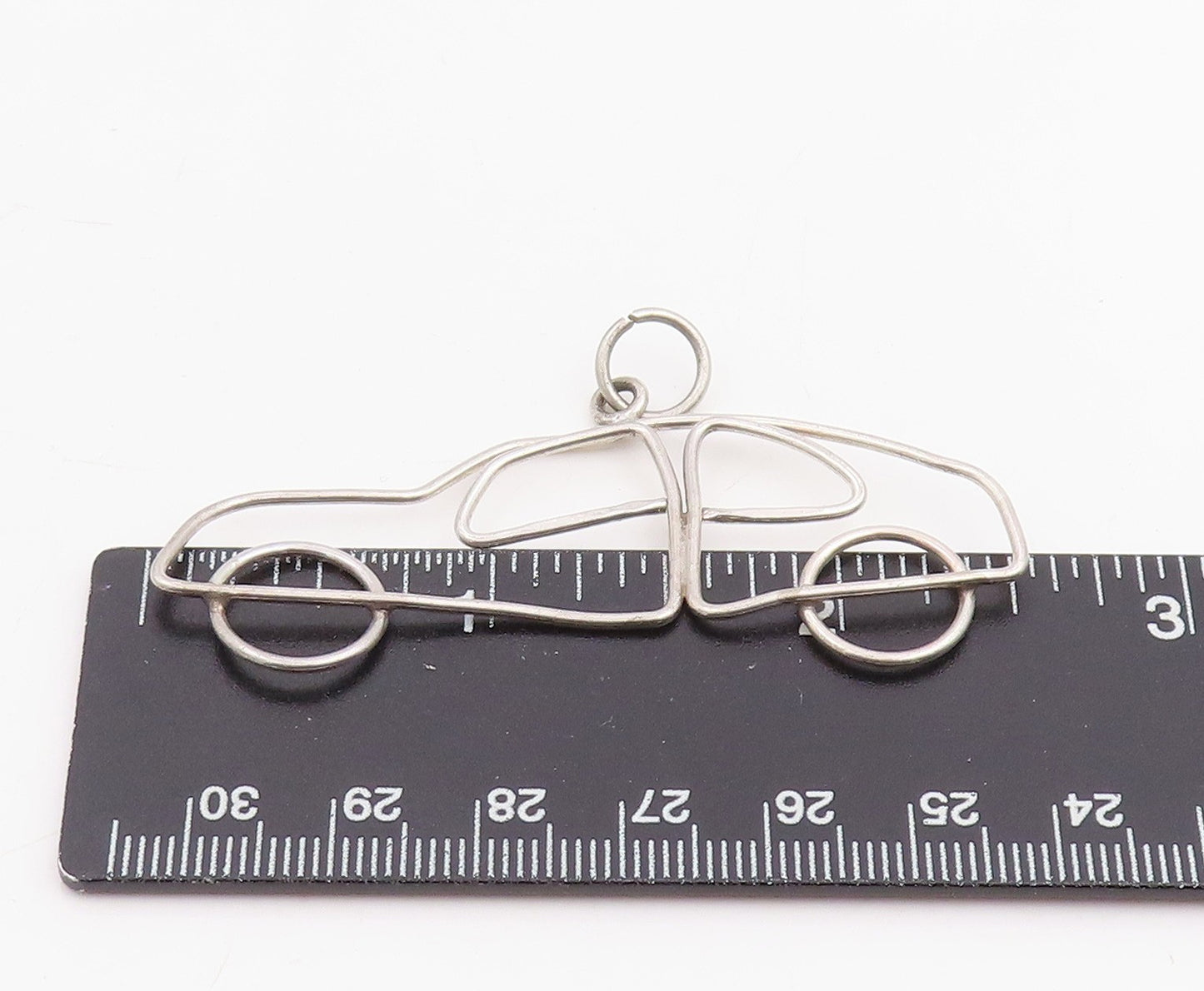 925 Sterling Silver Vintage Pendant ALWAND VAHAN Classic Wireframe Car  PT25853