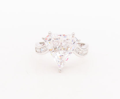 925 Sterling Silver Vintage Ring ROSS SIMONS Triangle Cutout CZ  Sz 9  RG28789
