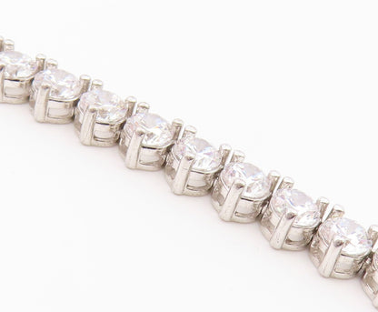 925 Sterling Silver  Shiny Prong Set Cubic Zirconia Tennis Bracelet  BT4250