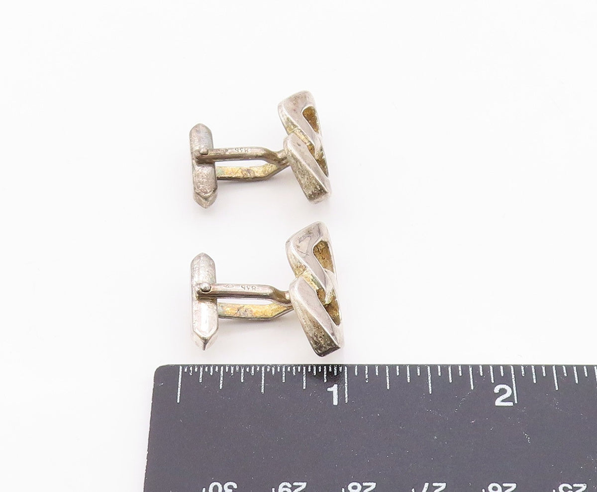 925 Sterling Silver  Vintage Shiny Open Infinity Loop Cuff Links  TR1641