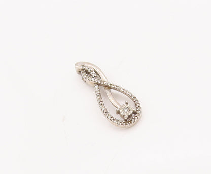 925 Sterling Silver Vintage Pendant Delicate Designer Diamonds Inlay   PT23075