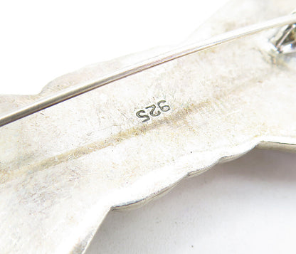 925 Sterling Silver  Vintage Shiny Hollow Bow Tie Motif Brooch Pin  BP2222