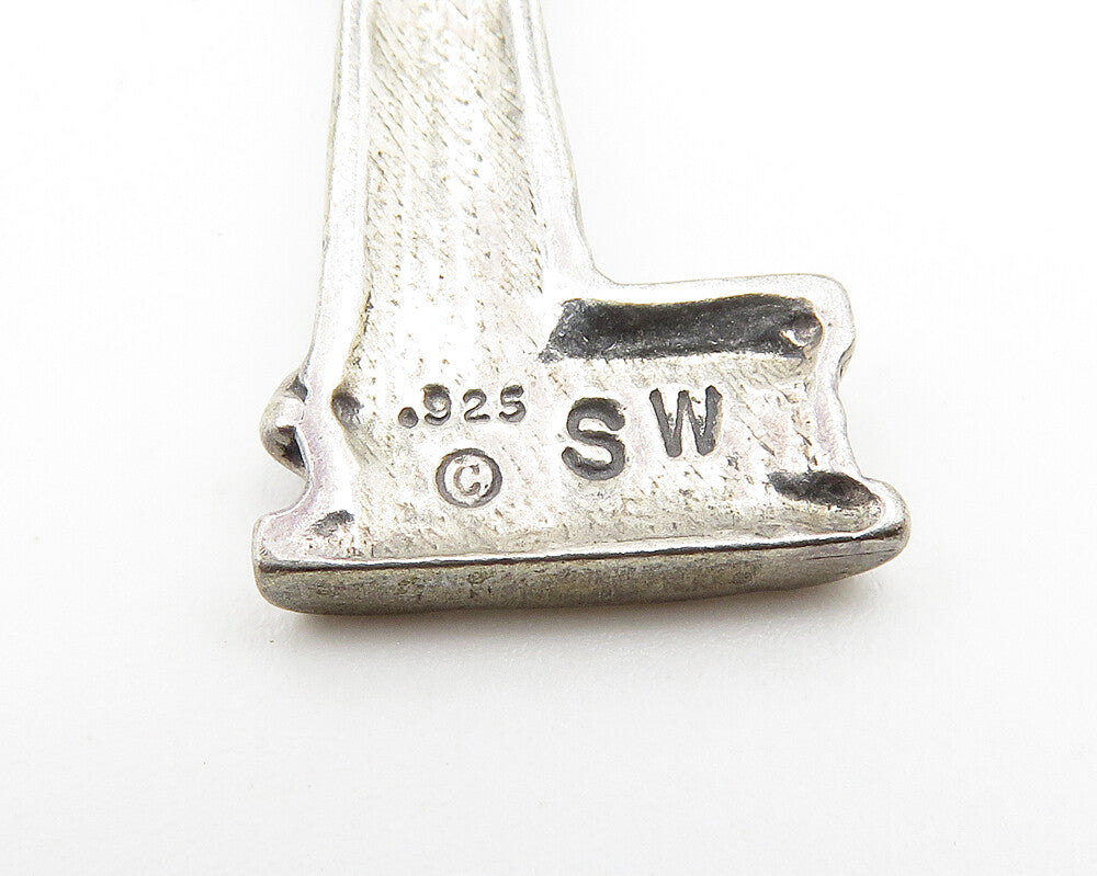 SW 925 Sterling Silver  Vintage Light House Motif Etched Detail Pendant PT8338