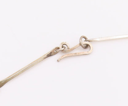 925 Sterling Silver Vintage Necklace ISRAEL Eilat Stone Chandelier Chain  NE4814