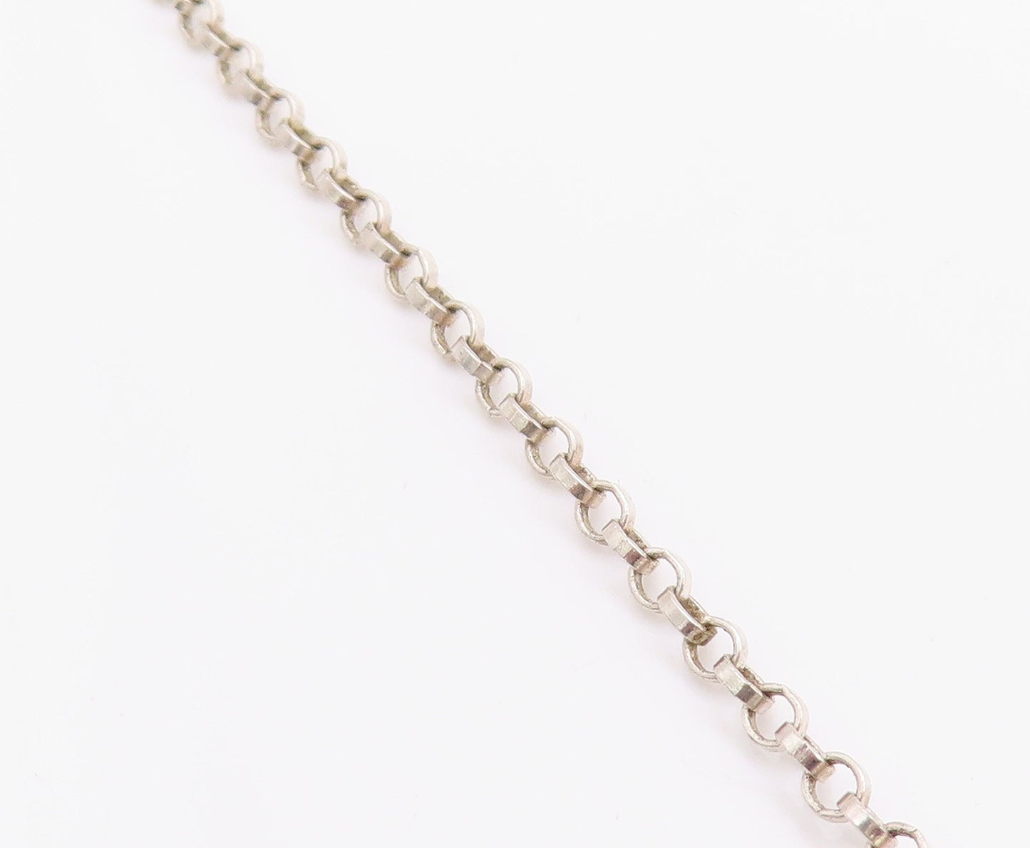 925 Sterling Silver Vintage Necklace Brutalist Animal Tooth Design   NE4585