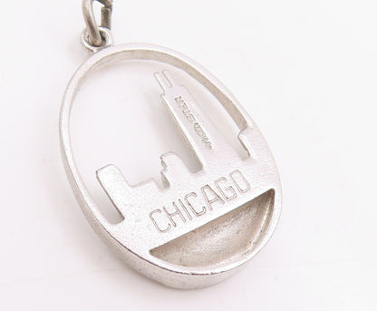925 Sterling Silver Vintage Pendant Chicago Cityscape Skyline Souvenir  PT25711