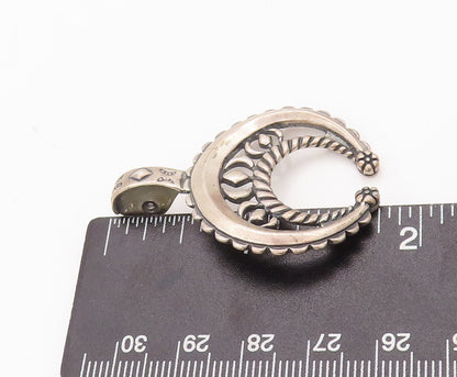925 Sterling Silver Vintage Pendant CAROLYN POLLACK Antique Design Carve PT23039