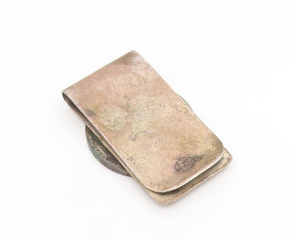 925 Sterling Silver Vintage Money Clip CHASE MEXICO Etched Eagle Coin  TR4216