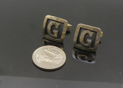 RANCHO ALEGRO TAXCO 925 Silver  Vintage Oxidized G Initial Cufflinks  TR2965