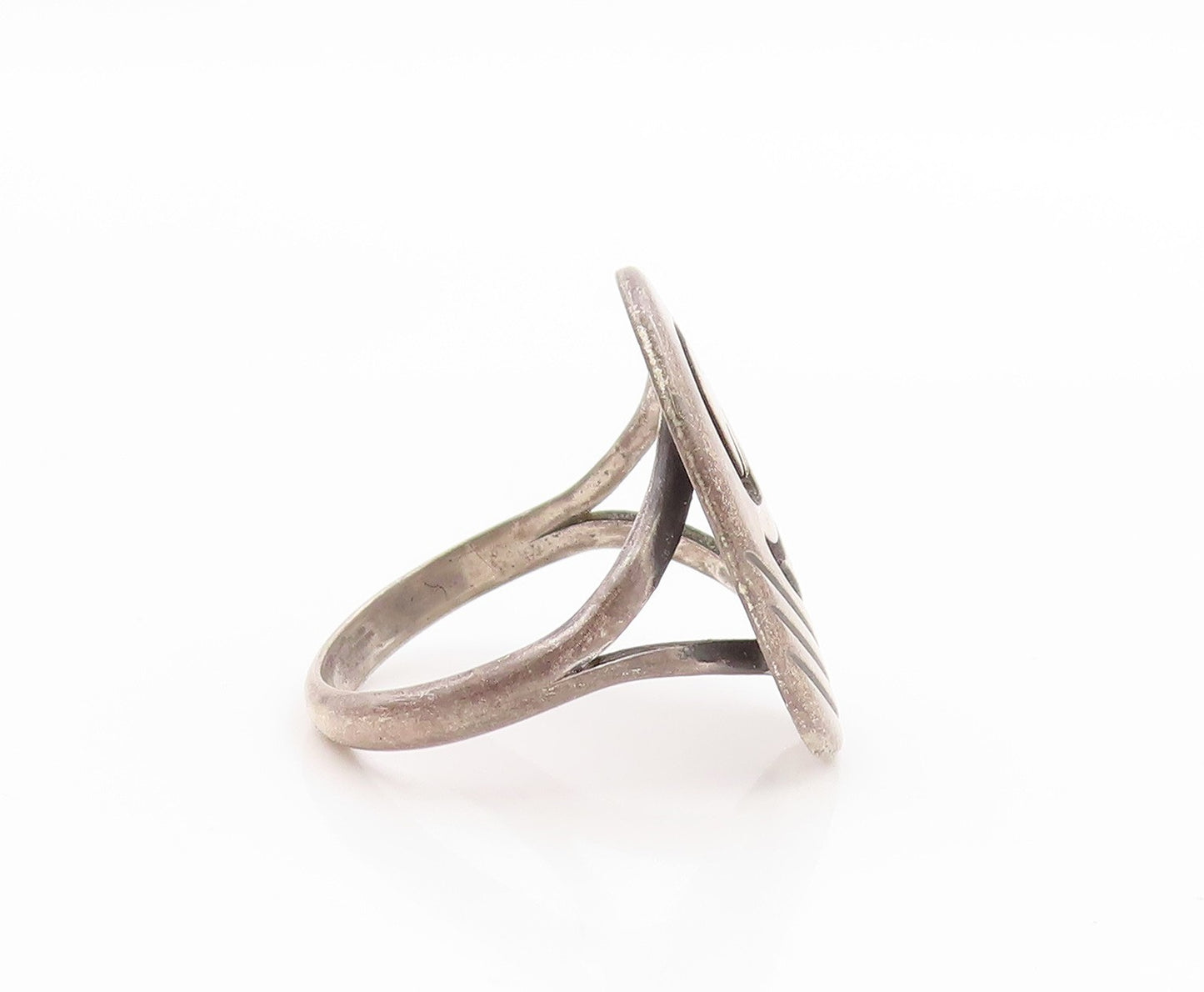 925 Sterling Silver Vintage Ring SOUTHWESTERN Water Wave Band  Sz 7.5  RG36010