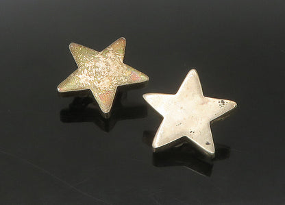 MEXICO 925 Silver  Vintage Dark Tone Hollow Star Non Pierce Earrings  EG10911