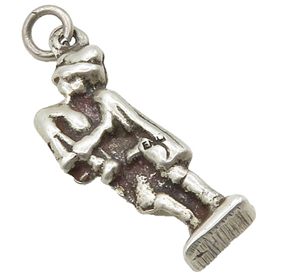 925 Sterling Silver  Vintage Petite Saxophone Player Drop Pendant  PT12635