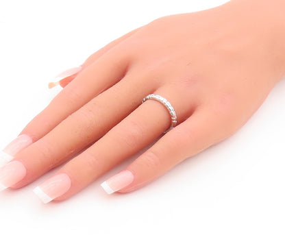 925 Sterling Silver Vintage Ring Pebble Effect Design Etched  Sz 7  RG29300