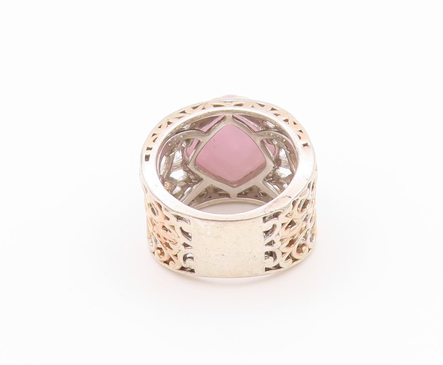 925 Sterling Silver Vintage Ring MICHAEL VALITUTTI Carved Gemstone Sz 6  RG32613