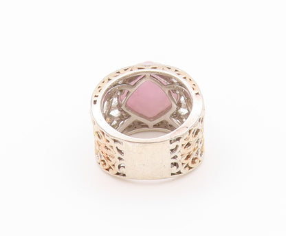 925 Sterling Silver Vintage Ring MICHAEL VALITUTTI Carved Gemstone Sz 6  RG32613
