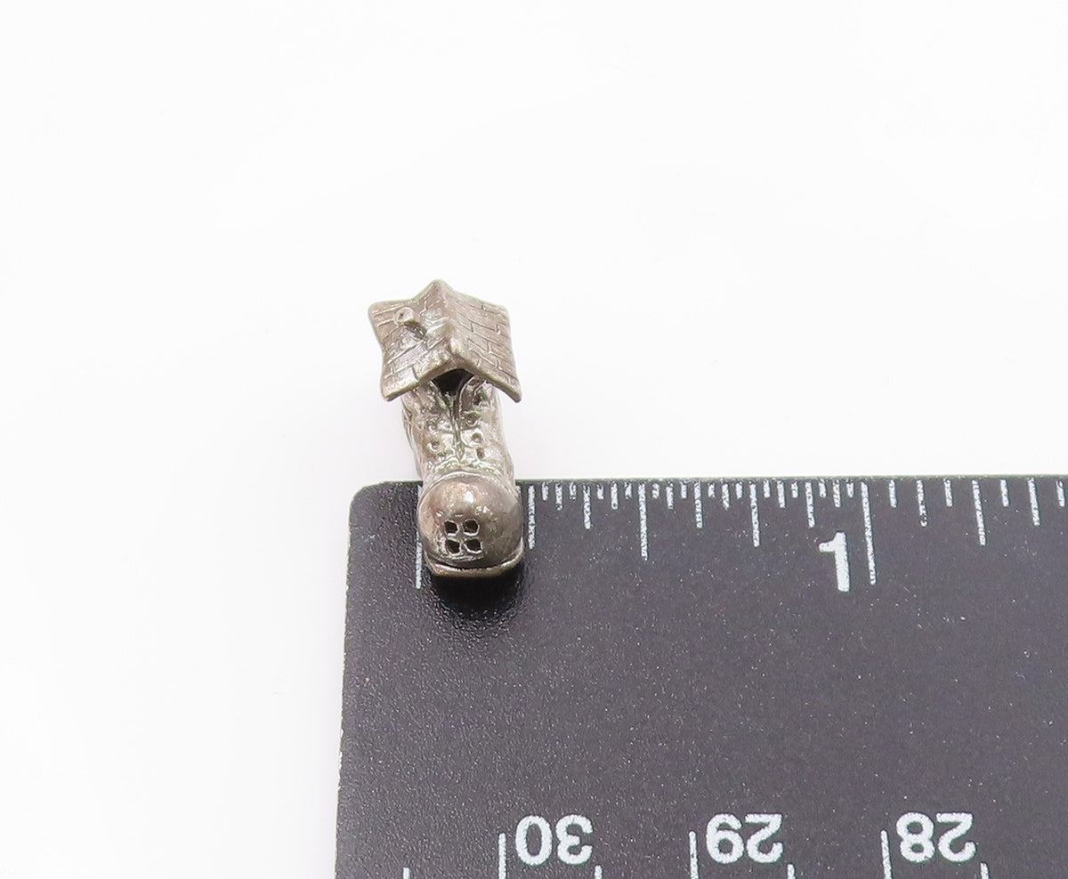 925 Sterling Silver  Vintage Boot House Family Pendant (OPENS)  PT15885