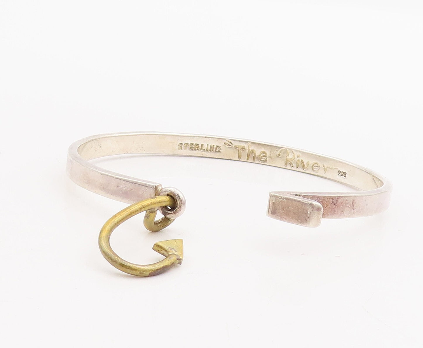 925 Sterling Silver Vintage Bracelet Solid Anchor Hook Lock  BT10680