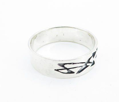 925 Sterling Silver  Vintage Oxidized Arrow Design Band Ring Sz 5.5  RG7353