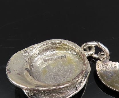 925 Sterling Silver  Vintage Virginia Beach Boat Captain Hat Pendant  PT21637